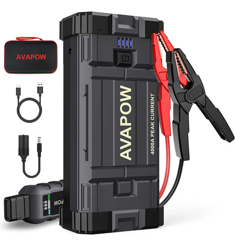 Batería Arrancador De Carro Avapow 4000a Pico 27800mah,