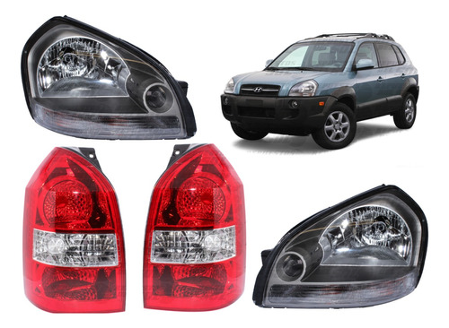 Optico Para Hyundai Tucson + Farol Trasero 2005 2009 Par