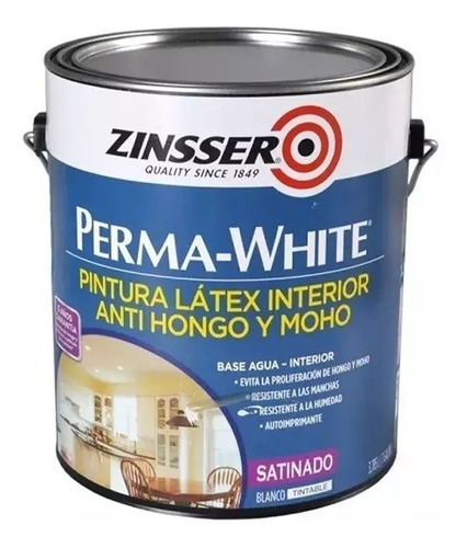 Pintura  Latex Interior Satinado 4l Perma White