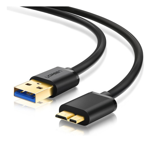 Cabo Micro Usb B Macho Ugreen Para Usb 3.0 Preto 1 Metro