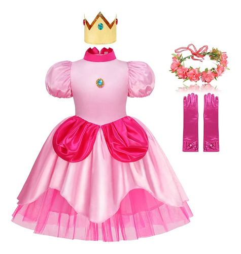 Disfraz De Princesa Melocotón Para Niña  Vestido De Cosplay