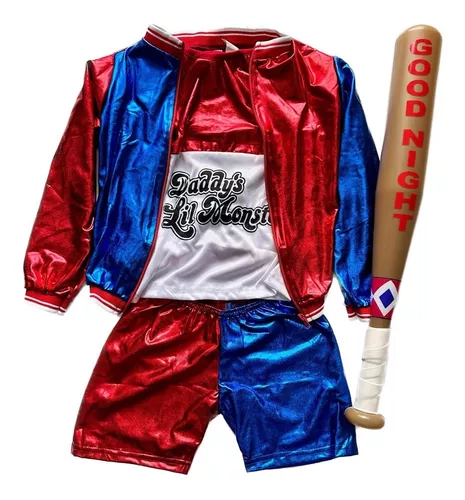 Fantasia Infantil Alerquina Roupa Harley Quinn Com Taco