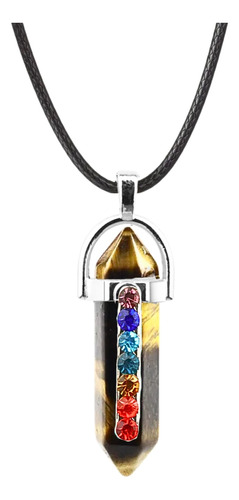 Collar Piedra Chakra Turquesa Ojo De Tigre Opal Lazuli Mujer