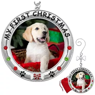 My First Christmas Dog Photo Ornament - 2022 Adorno De ...