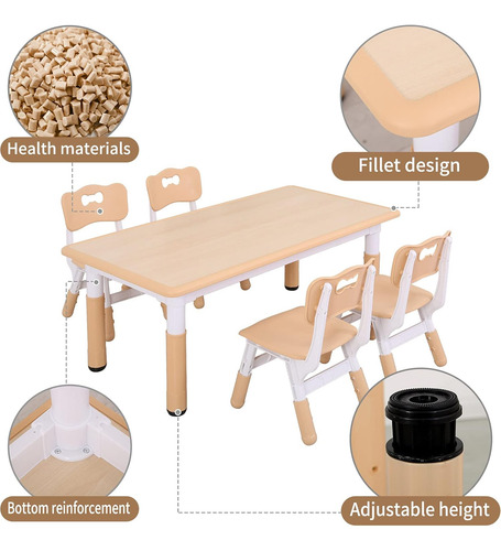 Unicoo Juego De Mesa Y Sillas De Estudio Para Niños