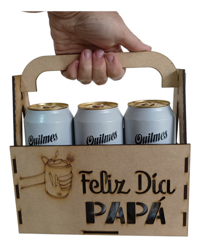 Cajón Porta Lata Cerveza Fibrofacil - Día Del Padre X 6u