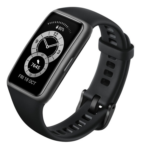 Imagen 2 de 6 de Huawei Series 6 Band 6 Sport 1.47" caja de polímero dark gray, malla graphite black de silicona FRA-B19