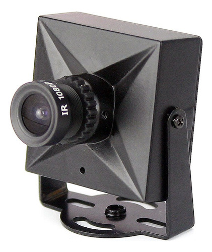 02 Mini Câmera De Vigilância Analógica Ccd 1/4 Não Grava Cor Preto