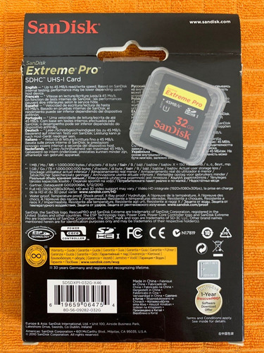 Cartão De Memória Sandisk Sdsdxp1-032g-x46 Extreme Pro 32g