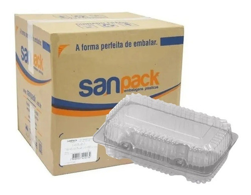 Embalagem Pet Retangular Pequena Alta Sanpack S-10 C/100