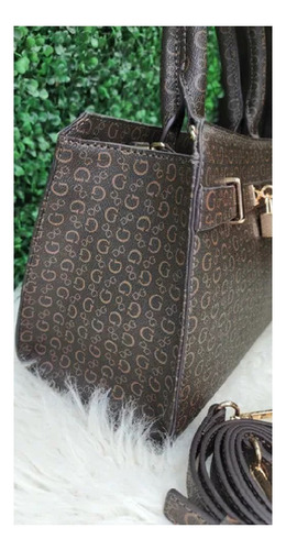 Bolsa Guess Sa911005 Nueva 100 % Original Café Lisa Níquel Café