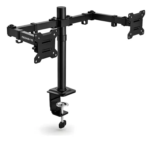 Suporte Para 2 Monitores Articulado De Mesa 17 A 32 Megabyte Preto