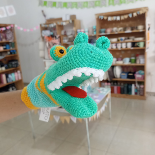 Títere A Crochet Cocodrilo