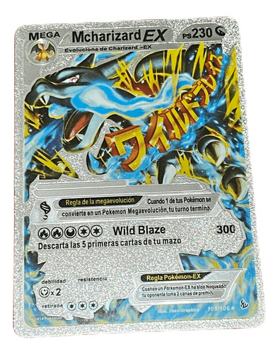 Juego De Carta Pokemon Plateada Colección Mcharizard Ex