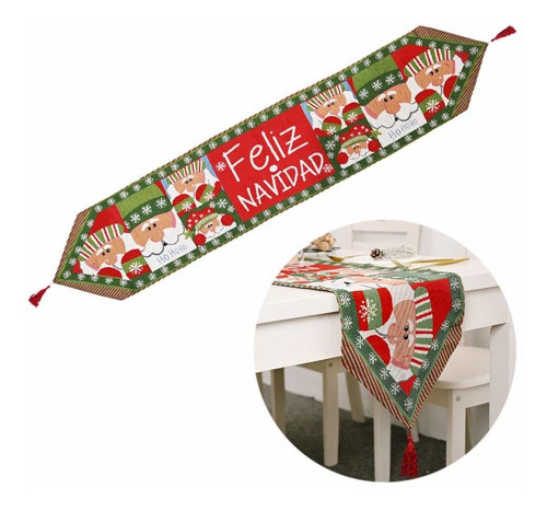 Luckiplus Christmas Table Runner, Holiday Xmas Party Table D