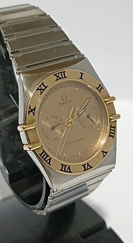 Reloj Auténtico Omega Constellation Manhattan Con Estuche Plateado Oro Dorado (Usado)