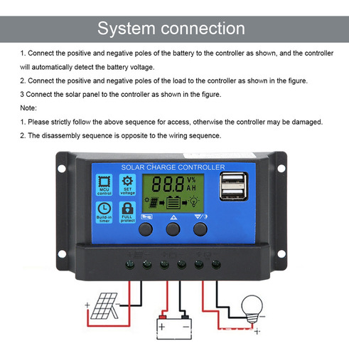 Controlador De Panel Solar Pantalla Lcd Control De Carga De