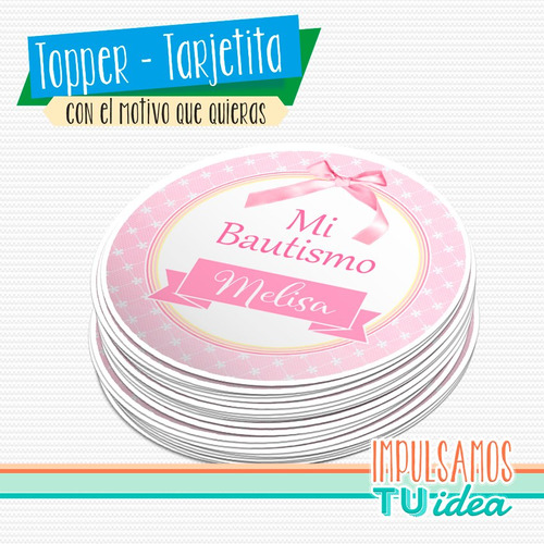 Bautismo Nena Topper - Tarjetita Bautismo Nena Imprimir