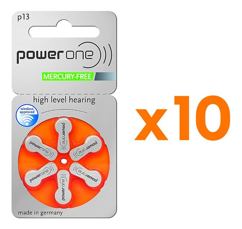 Power One 10 Paquetes C/ 6 Piezas # 13 Pila Auditiva Pr48