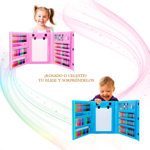 Imagen 9 de 9 de Set De Arte - Kit Dibujo 208 Piezas Para Niños