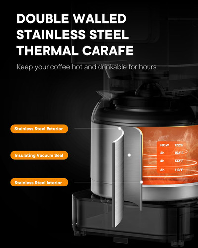 Cafetera Programable Shardor Con Jarra Térmica Para 8 Tazas
