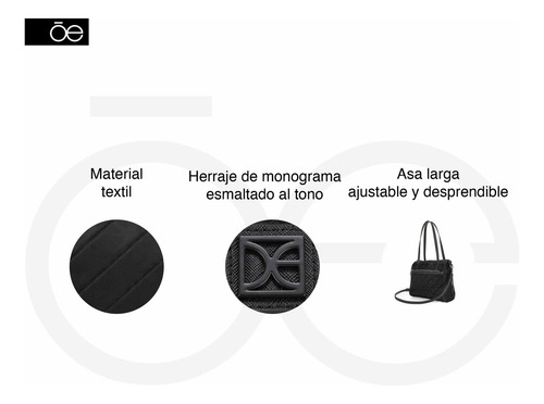 Bolsa Satchel Cloe Eresmi Mediano Color Negro