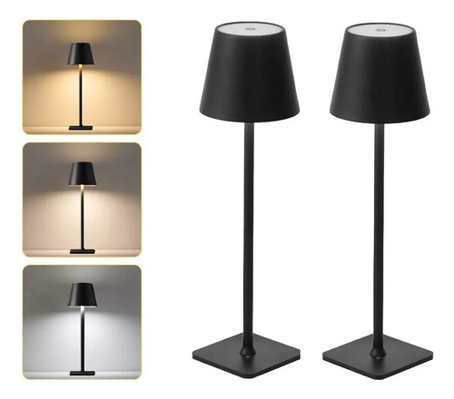 2x Lámpara De Mesa Led Escritorio Recargable Ajustable