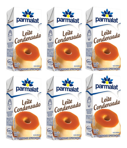 Leite Condensado Semidesnatado Parmalat 395g  Kit C/6 Un