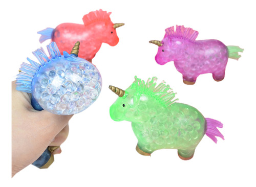 Pelota De Juguete Para Apretar, Unicornio, Sensorial, Con Li