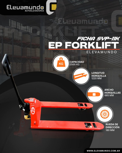 Autoelevador 2500 Kg + Zorra Manual 2.5tn De Regalo Oferta!!
