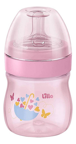 Mamadeira Bebê Cinturado 150ml Bico De Silicone Livre De Bpa Cor Rosa