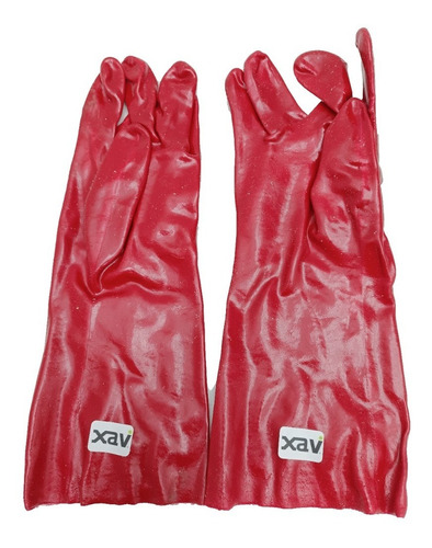 Par Guante Anti Acido Limpieza Multiuso Rojo 14'' Gca 1484