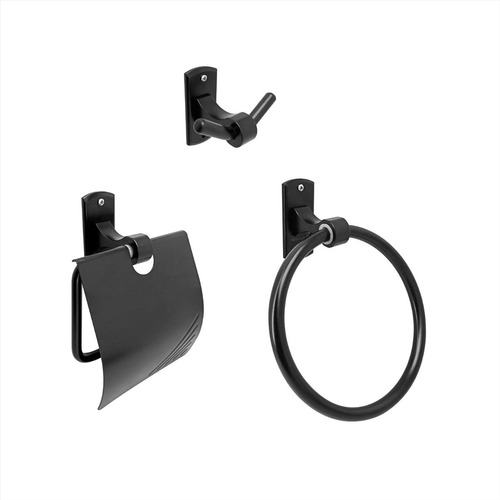 Accesorios X3 Para Baño Negro Mate Noord 2