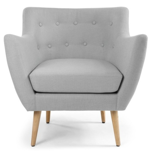 Sillon Invite Estilo Escandinavo Con Tela Gris Claro