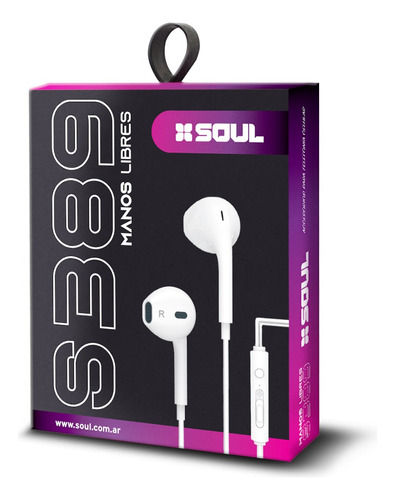 Auriculares Soul S389 Manos Libres  Color Blanco