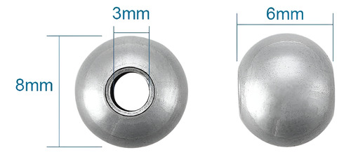 Bolitas Pasantes 8mm Acero Quirúrgico Níquel X50 Separadores