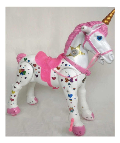 Caballo Pony Unicornio C/diadema Y Calcomanias Para Decorar