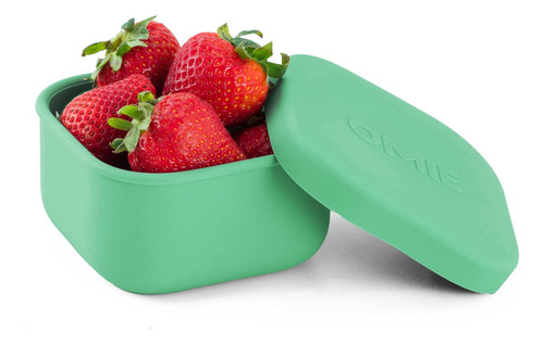 Recipiente Silicona Color Verde Para Snacks Tapa Hermetica