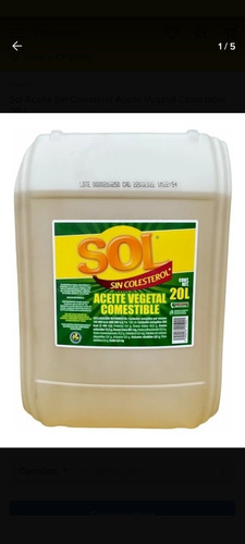 Aceite Comestible Vegetal Sol 20 Lts
