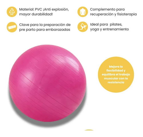 Pelota De Pilates Yoga Gymball Para Gimnasio 65cm + Inflador
