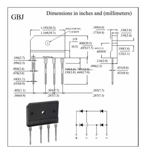 Puente Rectificador Gbj3510 1000v 35a Cocina De Induccion