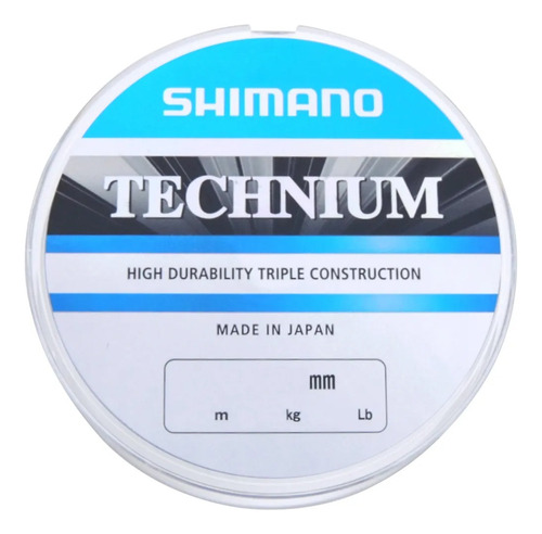 Línea mono. Shimano Technium: 0,25 mm (6,1 kg), 200 metros