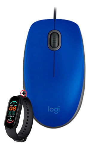 Mouse Cableado Logitech M110 Silencioso 1000dpi + Smartwatch