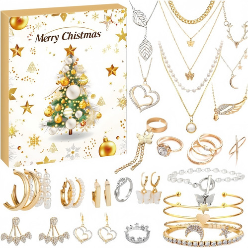 Navidad Adornos, Joyero De Navidad Con 24 Compartimentos