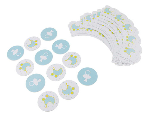 Paquete De 24 Bonitos Cupcakes De Papel Con Diseño De Cochec