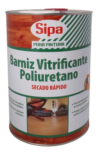 Barniz Vitrificante Poliuretano, Secado Rápido. Semi Brillo