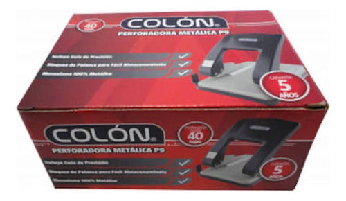 Perforadora Negra P9 40 Hjs Marca Colón