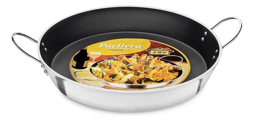 Paellera Tacho Antiaderente 50 Cm Aluminio Abc Cor Prata