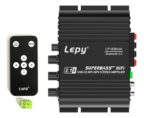 Amplificador De Subwoofer Usb Lepy 838 Hifi 2.1 12 V Para Co