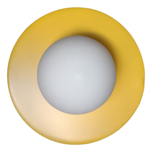 Aplique De Pared Amarillo C/ Globo Vidrio Opal Satinado Ø12